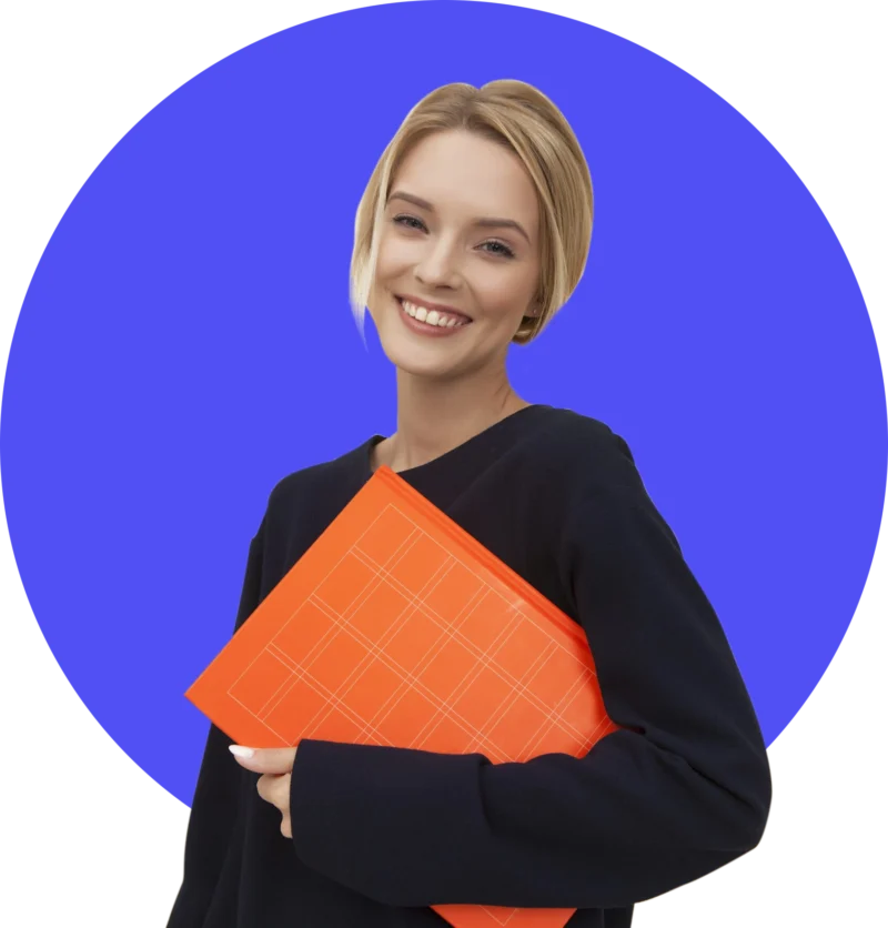 testimonial lady folder